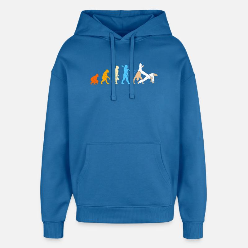 Évolution de la capoeira - Sweat à capuche unisexe Stanley/Stella Oversized - bleu attentif