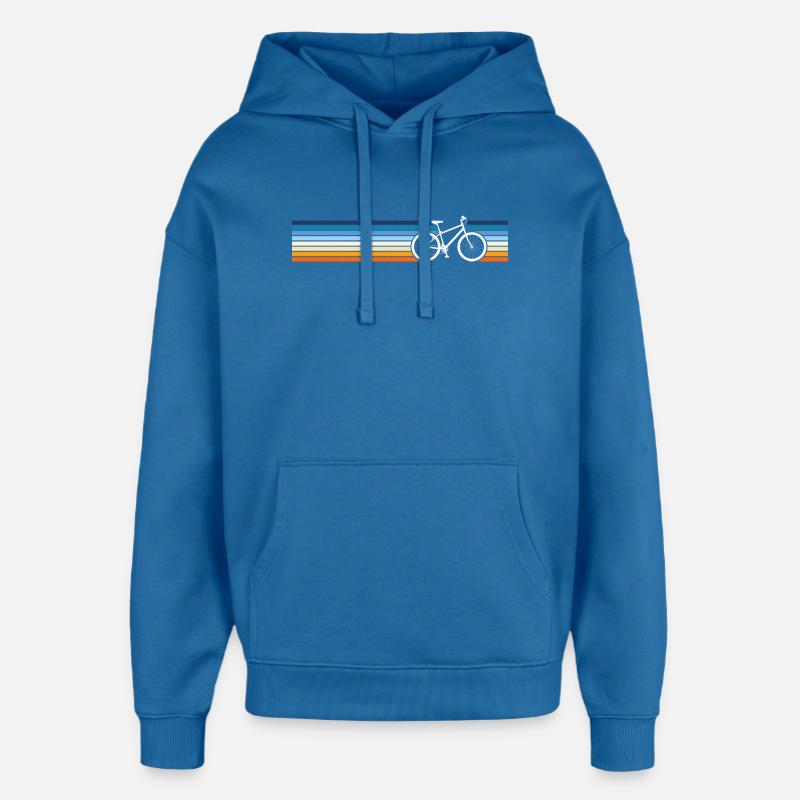Retro Bicycle Pattern Fade - Oversized Unisex Hoodie by Stanley/Stella - mindful blue