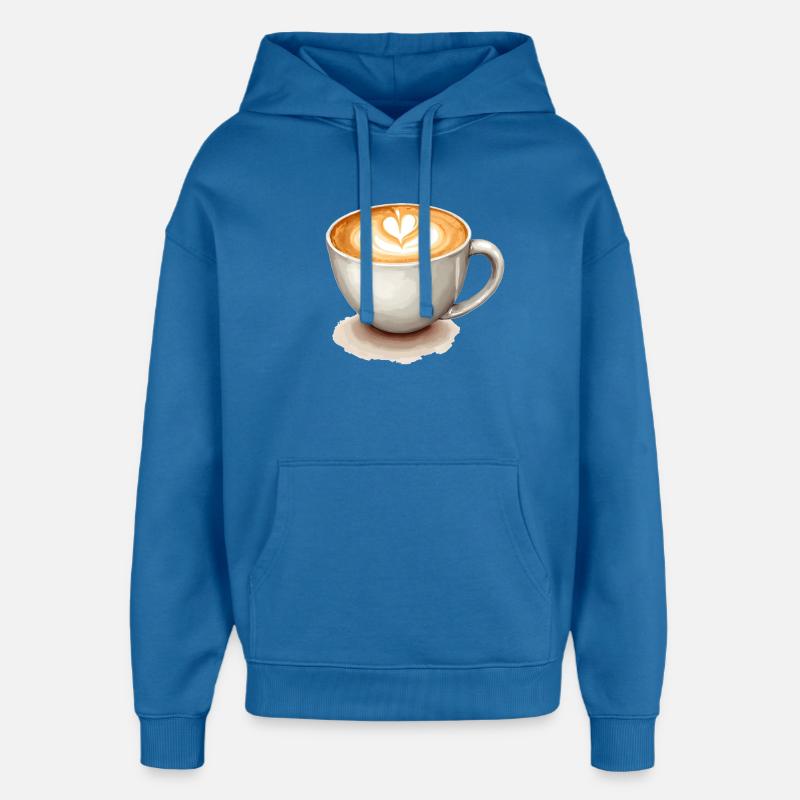 Cappuccino au café - Sweat à capuche unisexe Stanley/Stella Oversized - bleu attentif