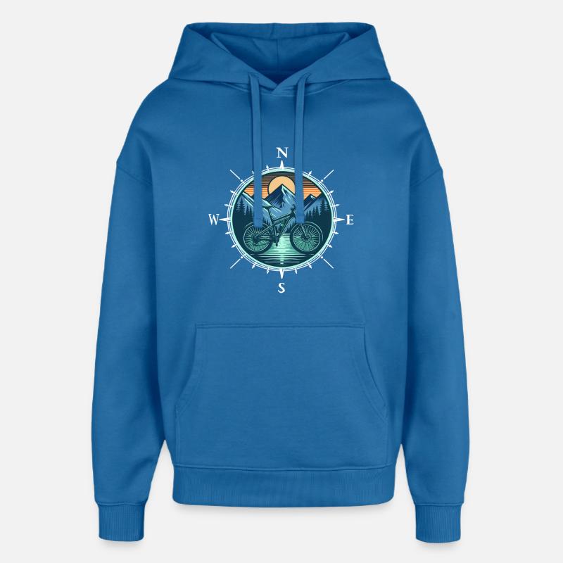 Vélo VTT - Sweat à capuche unisexe Stanley/Stella Oversized - bleu attentif