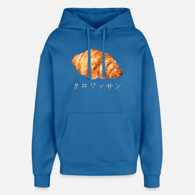 Conception de texte japonais croissant mignon - Sweat à capuche unisexe Stanley/Stella Oversized - bleu attentif