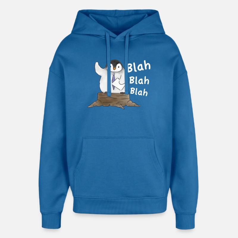 Discours du Pinguin-Rede du Pingouin - Sweat à capuche unisexe Stanley/Stella Oversized - bleu attentif