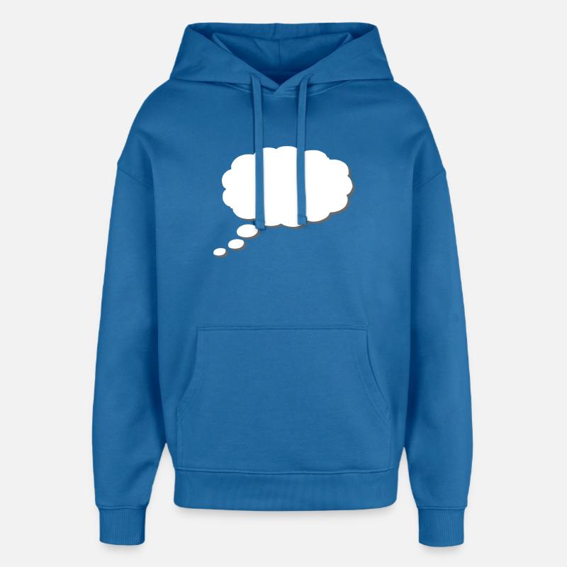 Thought Cloud, Thinkbubble. To personalize - Oversized Unisex Hoodie by Stanley/Stella - mindful blue