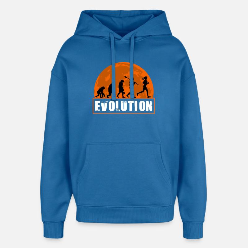 Running Evolution Running Girl Marathon Runner - Sweat à capuche unisexe Stanley/Stella Oversized - bleu attentif