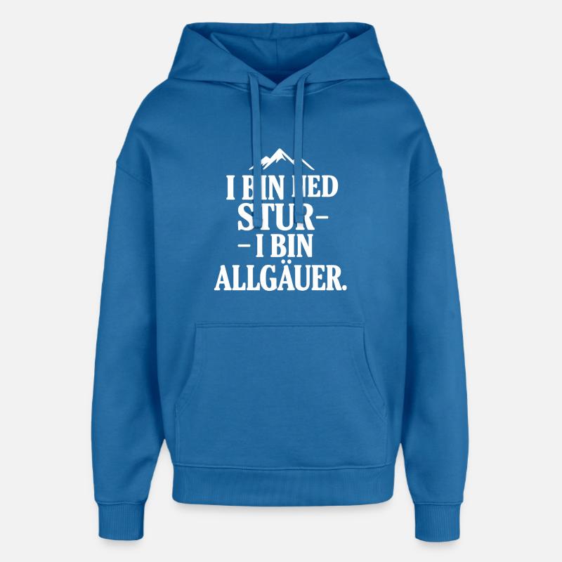 Fierté du dialecte de l’Allgäu - Sweat à capuche unisexe Stanley/Stella Oversized - bleu attentif