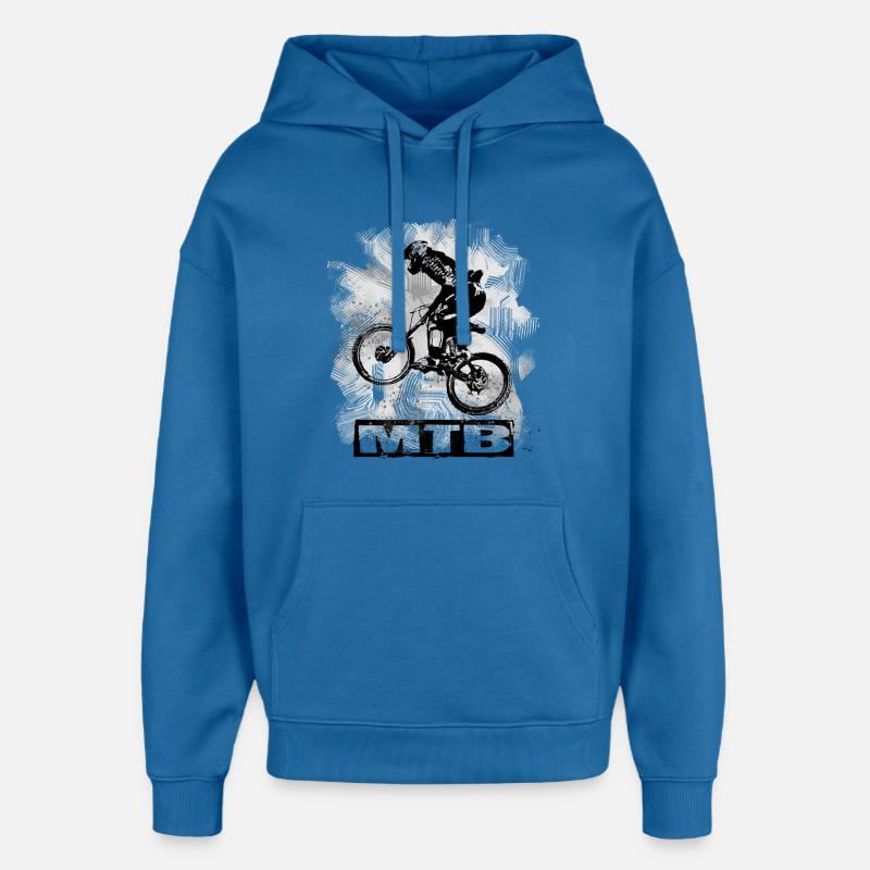 MTB - Sweat à capuche unisexe Stanley/Stella Oversized - bleu attentif