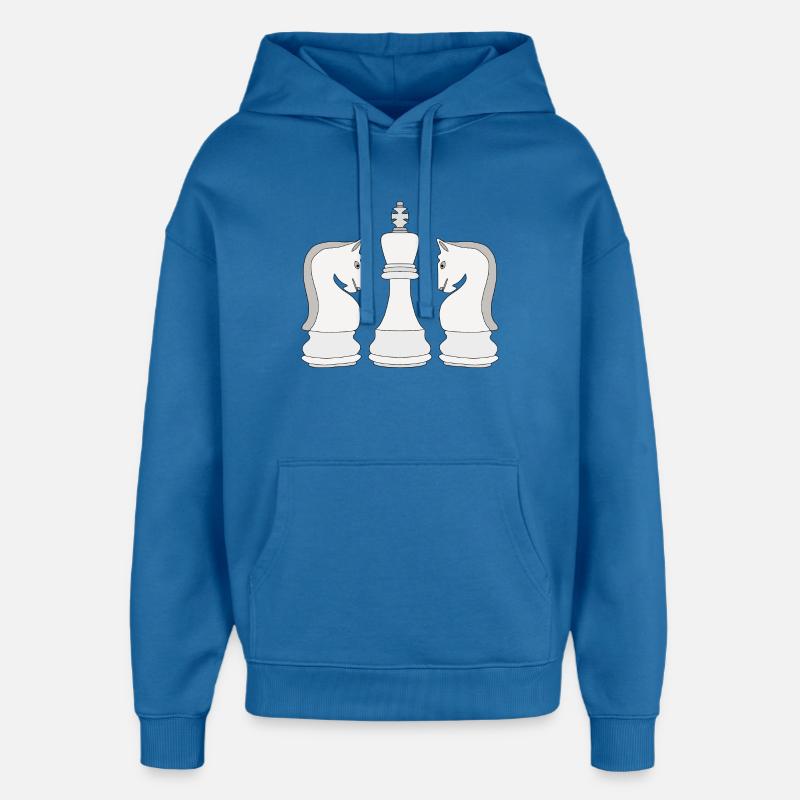 Échecs - Sweat à capuche unisexe Stanley/Stella Oversized - bleu attentif