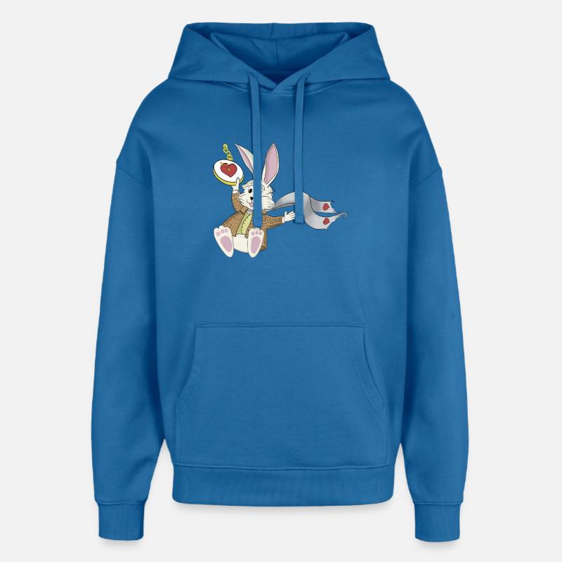 Lapin blanc - Sweat à capuche unisexe Stanley/Stella Oversized - bleu attentif