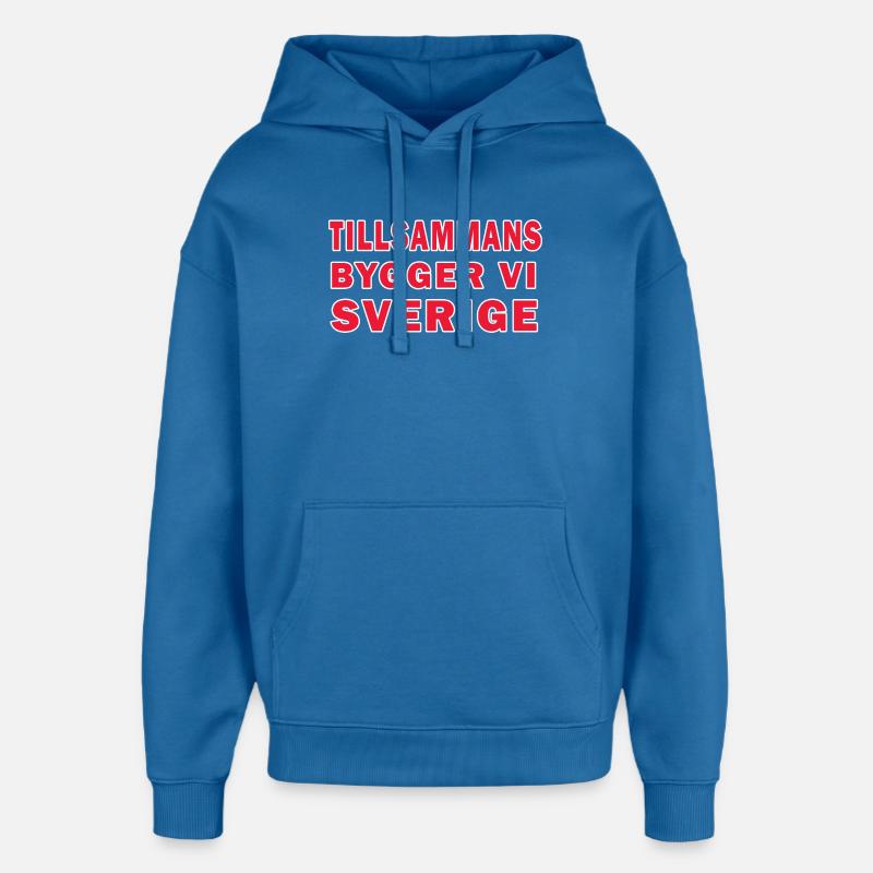 Ensemble, la Suède construit - Sweat à capuche unisexe Stanley/Stella Oversized - bleu attentif