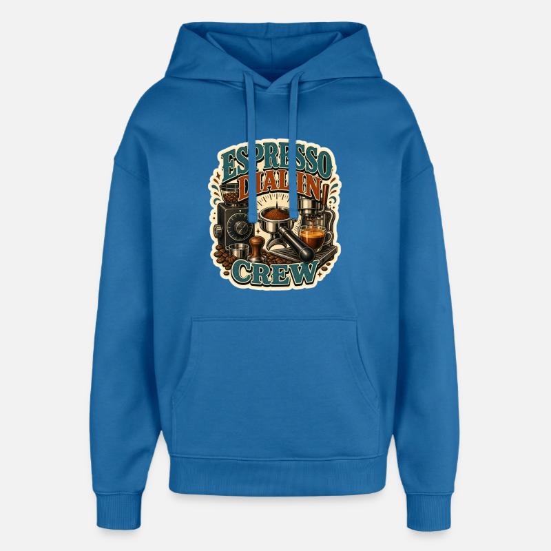 ÉQUIPE DE COMPOSITION À L’ESPRESSO - Sweat à capuche unisexe Stanley/Stella Oversized - bleu attentif