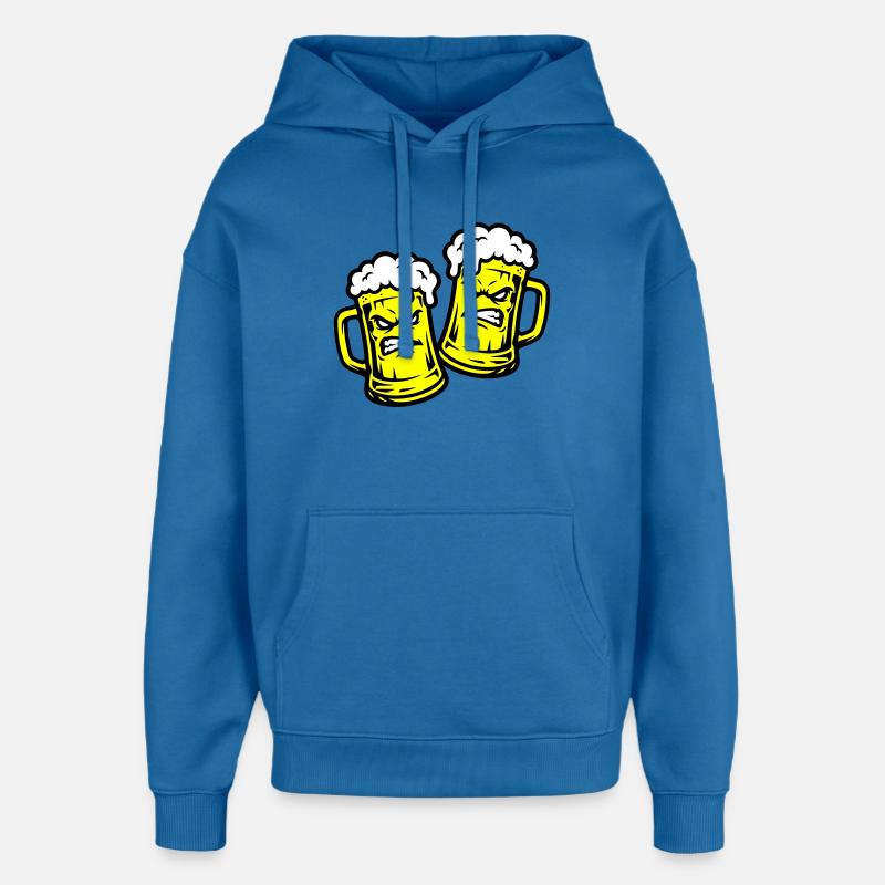 Verre de bière comique - Sweat à capuche unisexe Stanley/Stella Oversized - bleu attentif