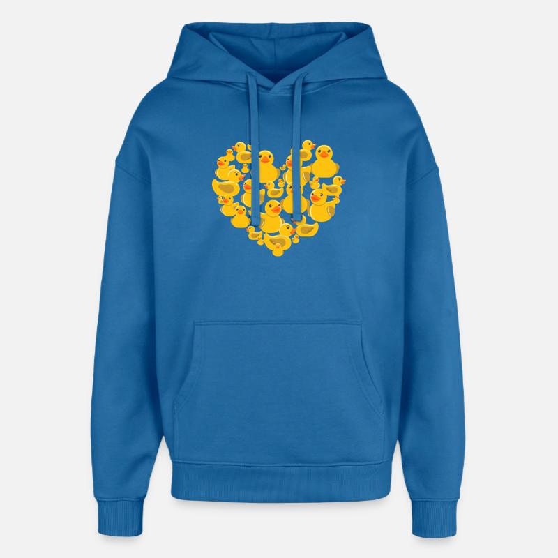 Cœur des canards en caoutchouc - Sweat à capuche unisexe Stanley/Stella Oversized - bleu attentif