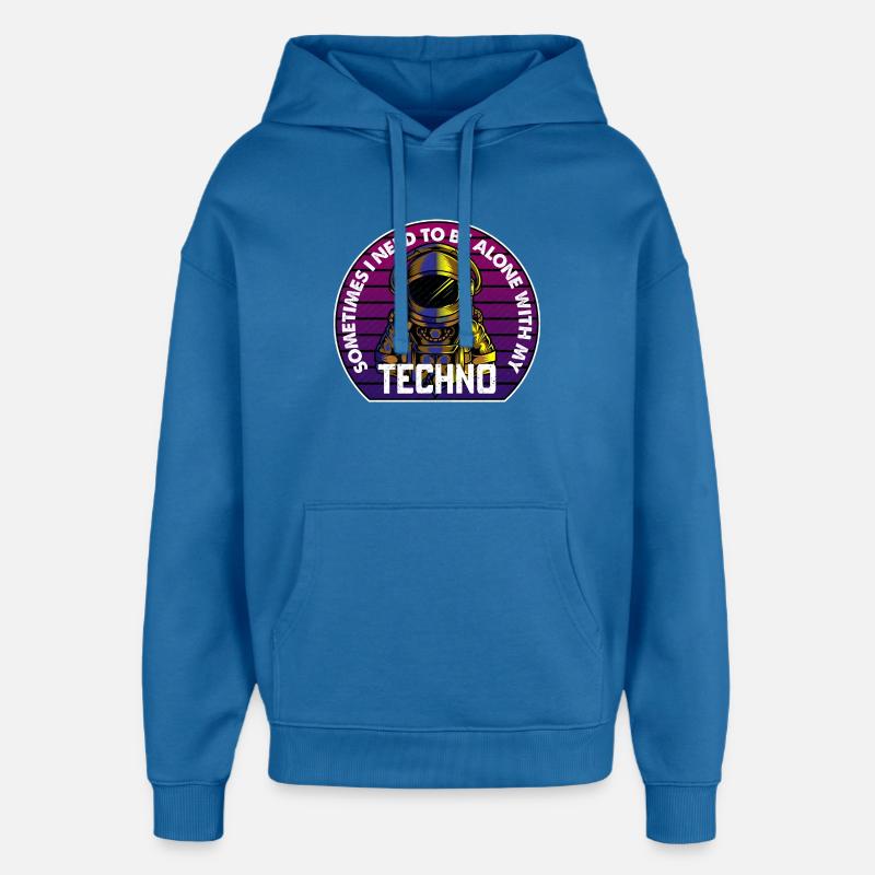 Techno Astronaut Circle Abzeichen - Oversized Unisex Hoodie von Stanley/Stella - Achtsames Blau