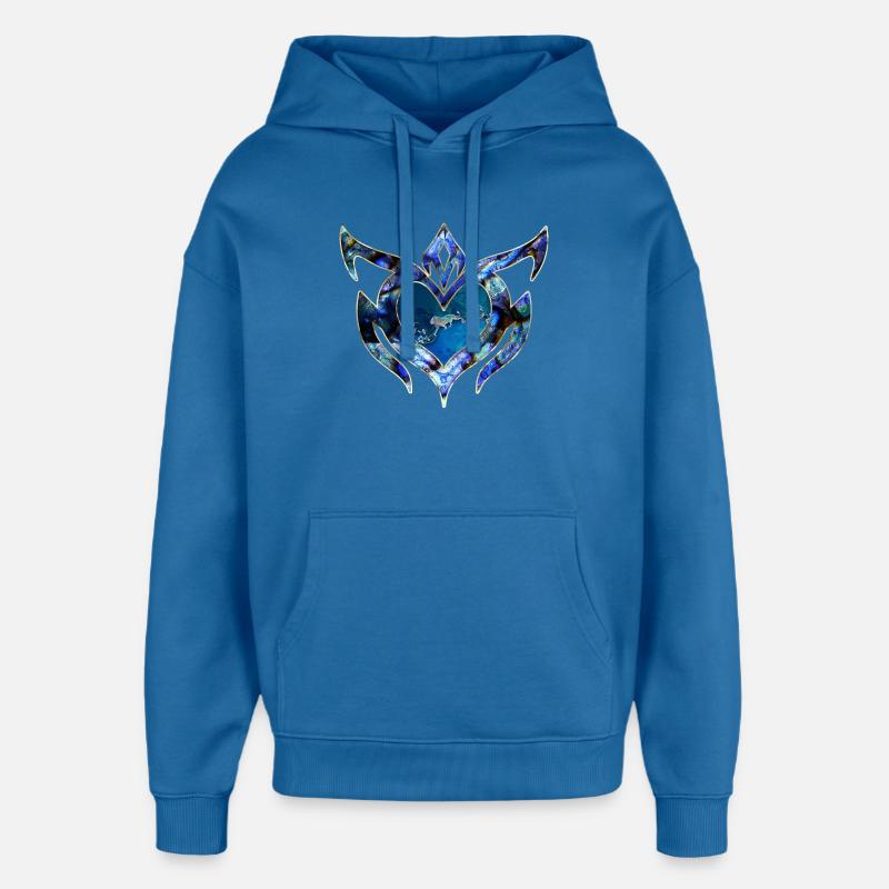 Design floral élégant - Sweat à capuche unisexe Stanley/Stella Oversized - bleu attentif