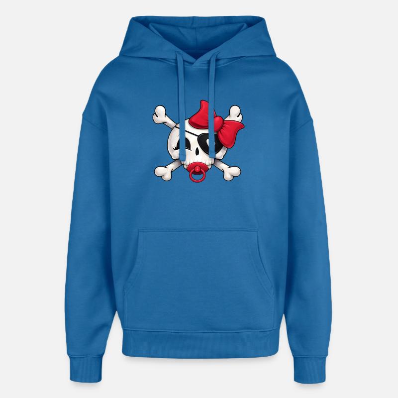 Crâne de Bébé Pirate mignon - Sweat à capuche unisexe Stanley/Stella Oversized - bleu attentif