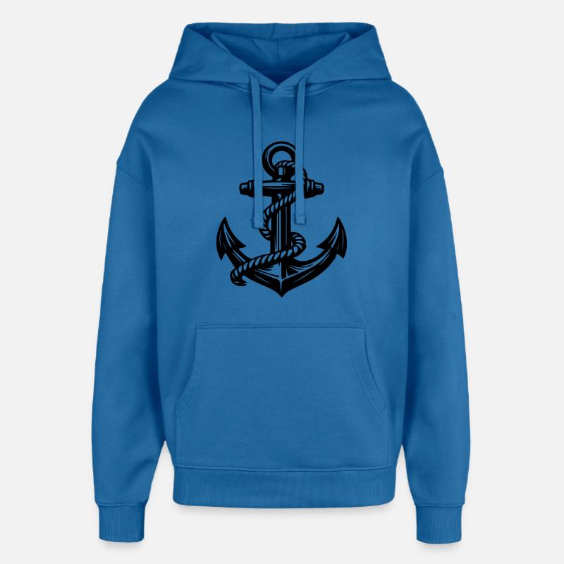 Ancre - Sweat à capuche unisexe Stanley/Stella Oversized - bleu attentif