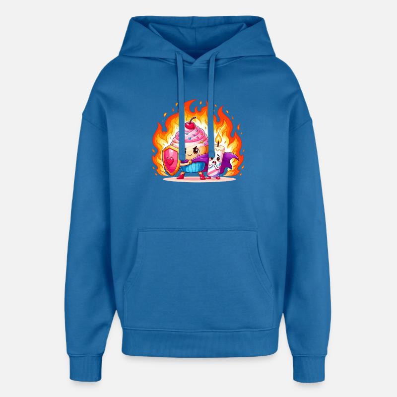 Duo Héros Fire Cake - Sweat à capuche unisexe Stanley/Stella Oversized - bleu attentif