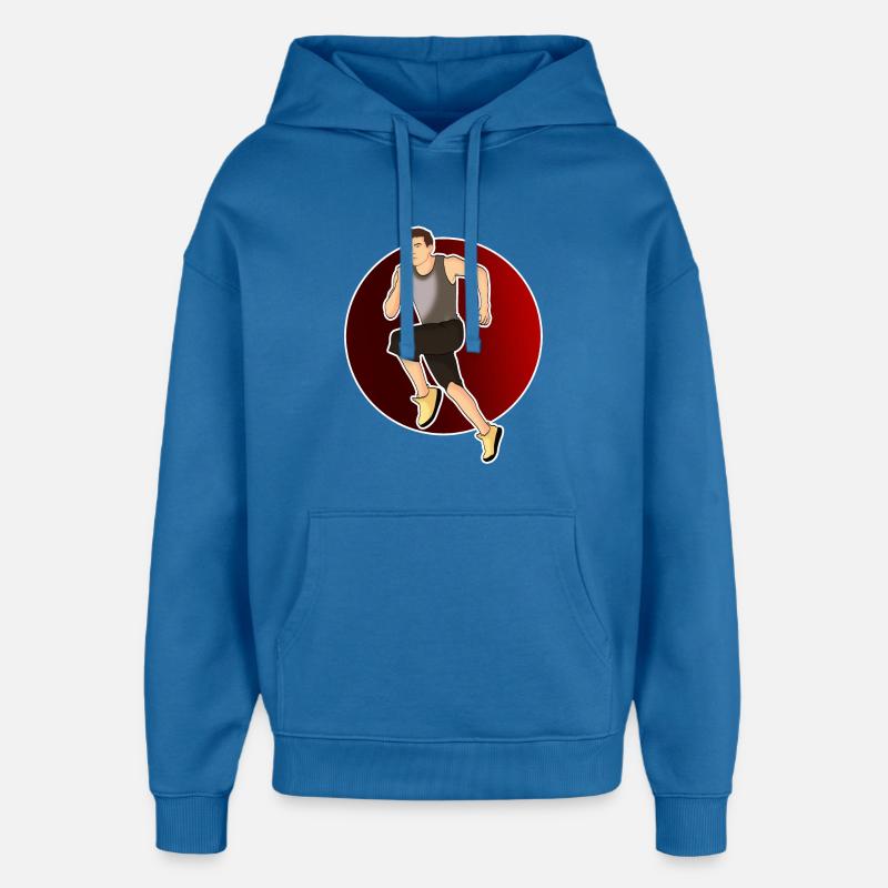 Course à pied - Coureurs - Sweat à capuche unisexe Stanley/Stella Oversized - bleu attentif