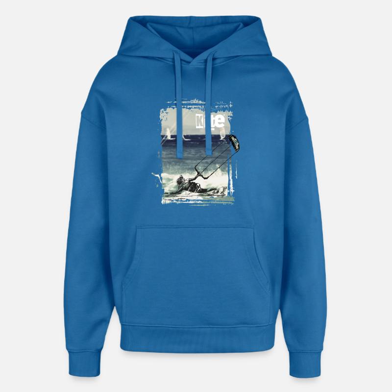 Planeur kite kite kite kit - Sweat à capuche unisexe Stanley/Stella Oversized - bleu attentif