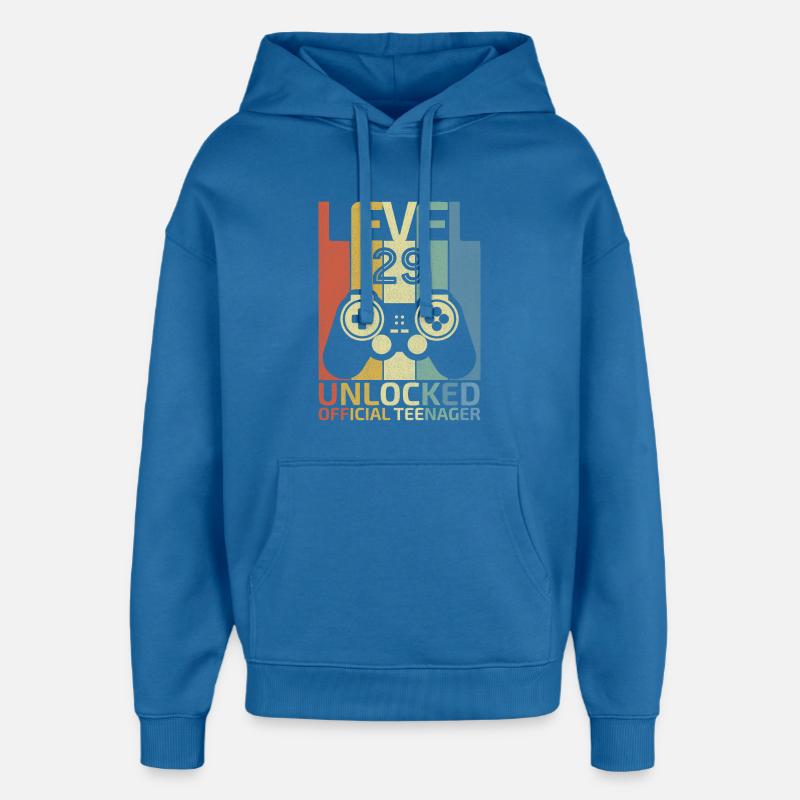 Niveau 29 Débloqué : Adolescent officiel - Sweat à capuche unisexe Stanley/Stella Oversized - bleu attentif