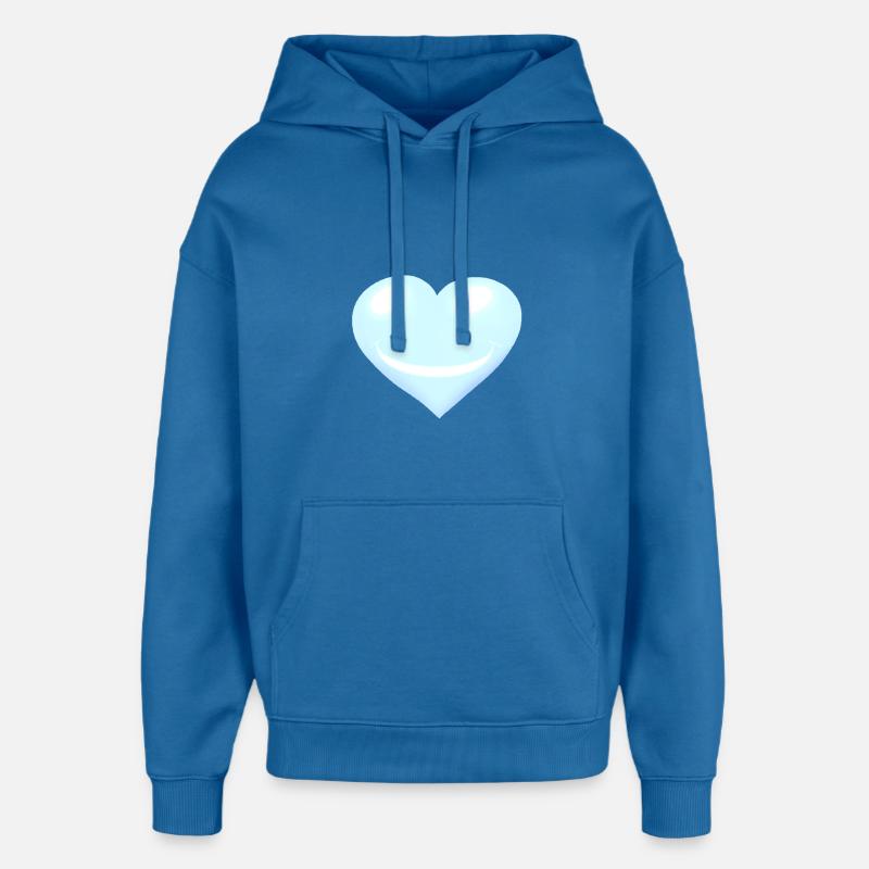 Coeur Coeurs Emotion Visage - Sweat à capuche unisexe Stanley/Stella Oversized - bleu attentif