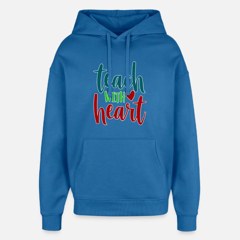 Enseigner avec le cœur Enseignant Dire - Sweat à capuche unisexe Stanley/Stella Oversized - bleu attentif