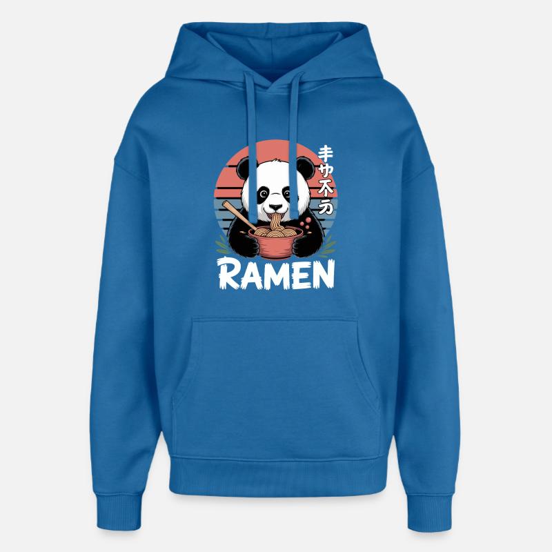 Bol à ramen Kawaii Panda - Sweat à capuche unisexe Stanley/Stella Oversized - bleu attentif