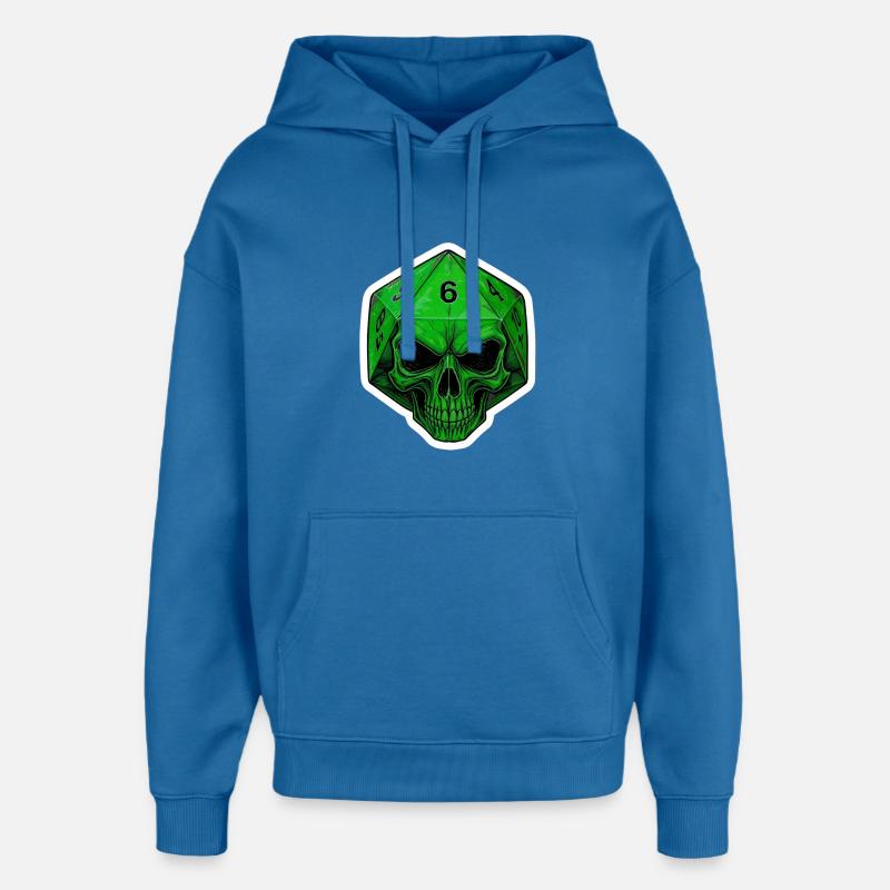 Cube Mystique D20 avec Crâne – Fantasy - Sweat à capuche unisexe Stanley/Stella Oversized - bleu attentif