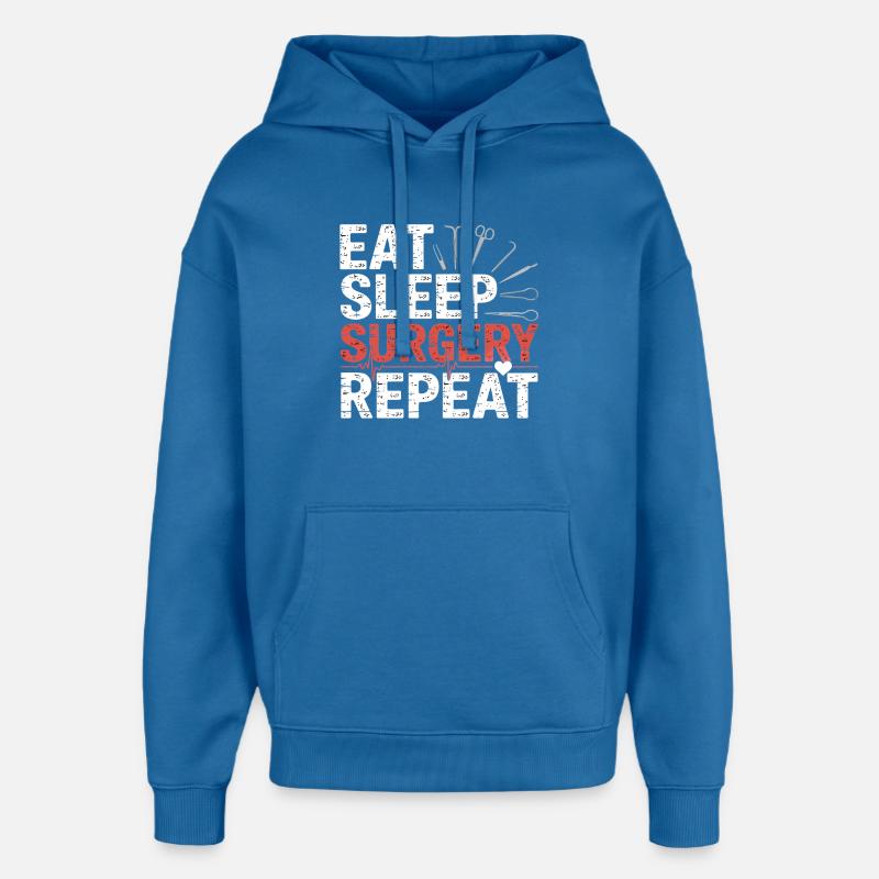 Manger Chirurgie du sommeil Répéter - Sweat à capuche unisexe Stanley/Stella Oversized - bleu attentif