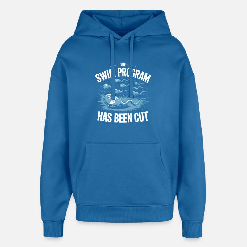 Le programme de natation est terminé - Sweat à capuche unisexe Stanley/Stella Oversized - bleu attentif