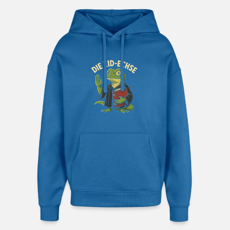 Die Eid-Echse als lustiger Justiz-Gag - Oversized Unisex Hoodie von Stanley/Stella - Achtsames Blau