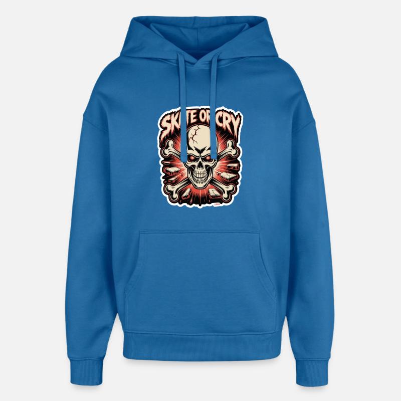Skate- oder Cry-Skull-Tee-Design - Oversized Unisex Hoodie von Stanley/Stella - Achtsames Blau