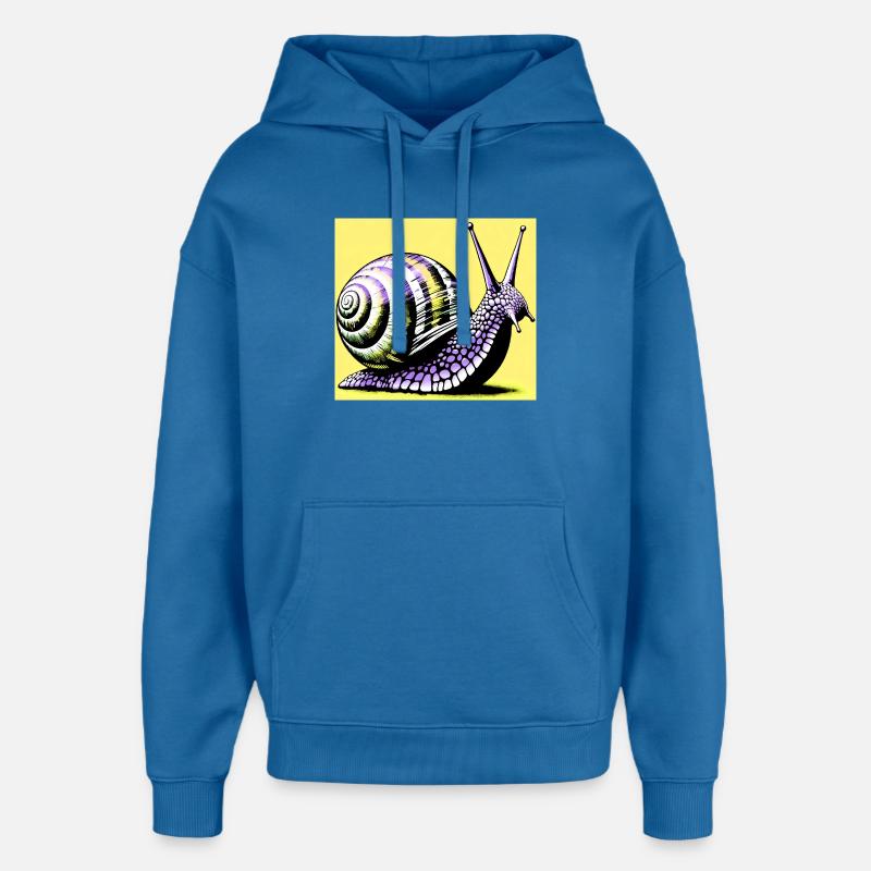 Escargot - Sweat à capuche unisexe Stanley/Stella Oversized - bleu attentif