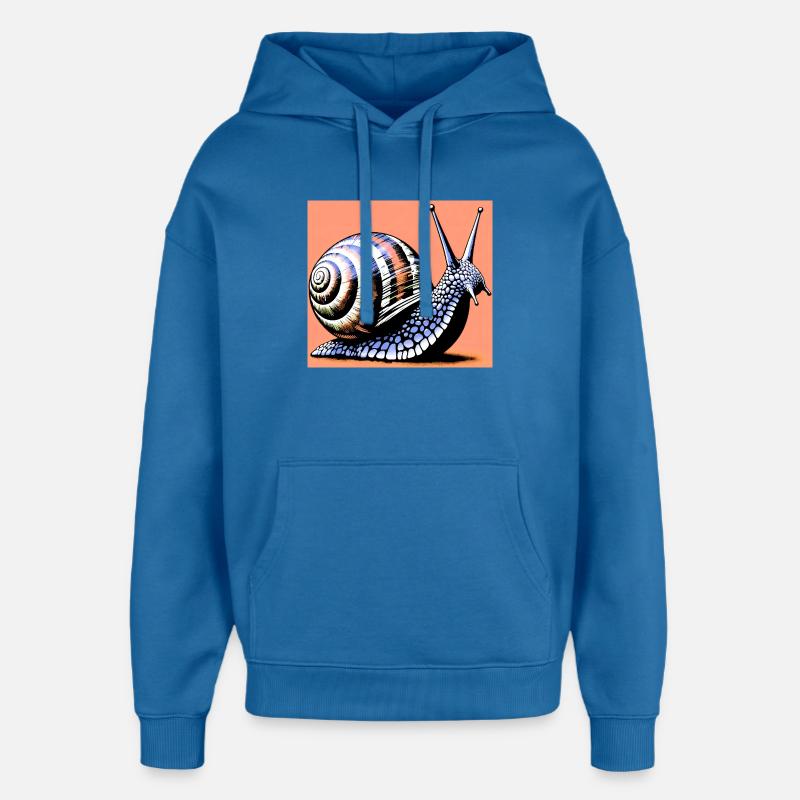 Escargot - Sweat à capuche unisexe Stanley/Stella Oversized - bleu attentif