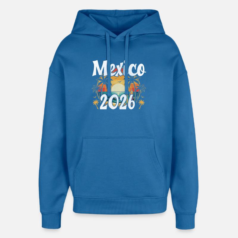 Mexique 2026 - Sweat à capuche unisexe Stanley/Stella Oversized - bleu attentif