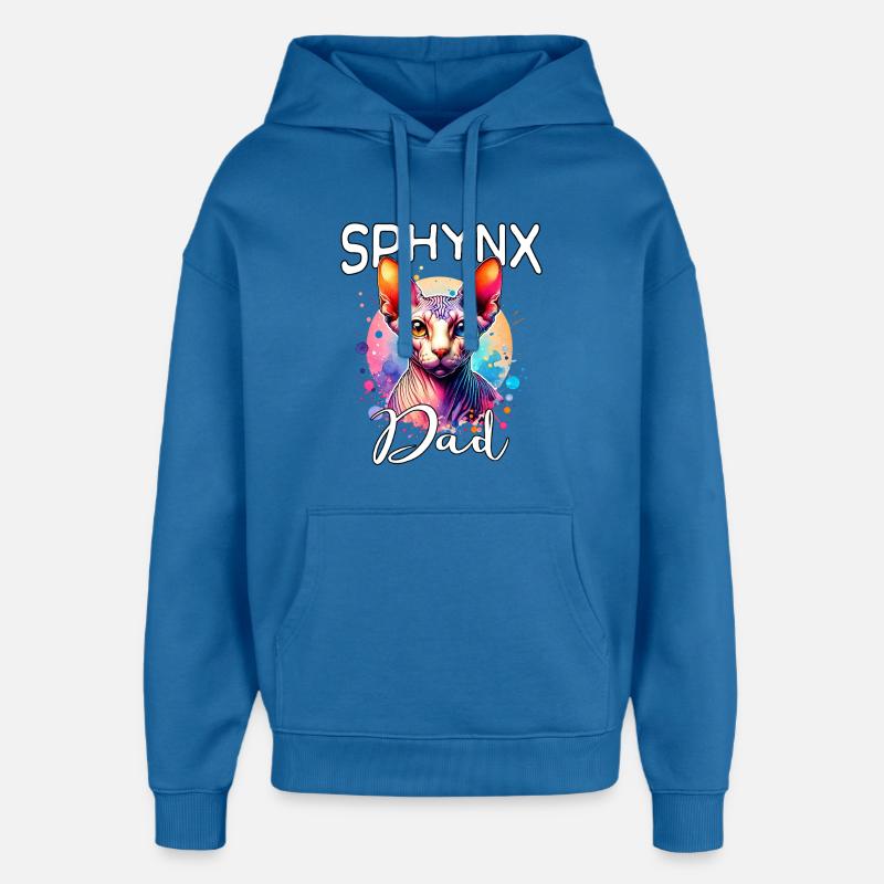 Sphynx Cat Dad - Sweat à capuche unisexe Stanley/Stella Oversized - bleu attentif