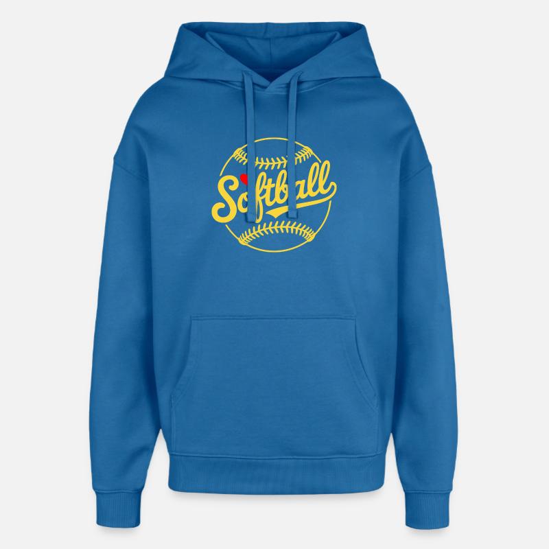 Conception de softball - Sweat à capuche unisexe Stanley/Stella Oversized - bleu attentif