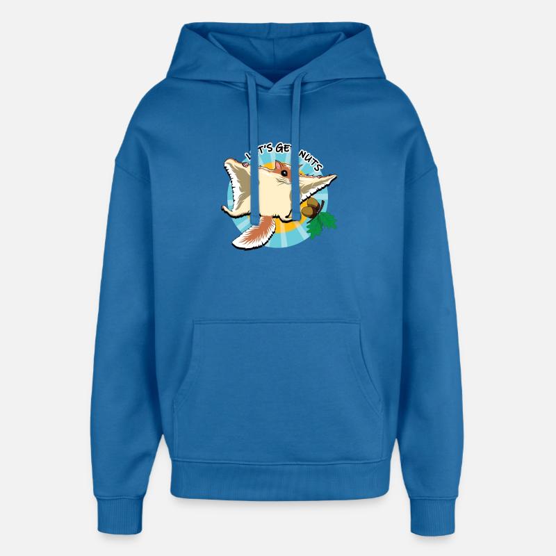Flying Squirrel - Let's Get Nuts - Oversized Unisex Hoodie by Stanley/Stella - mindful blue