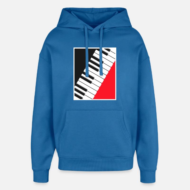 Art d’affiche clavier de piano - Sweat à capuche unisexe Stanley/Stella Oversized - bleu attentif