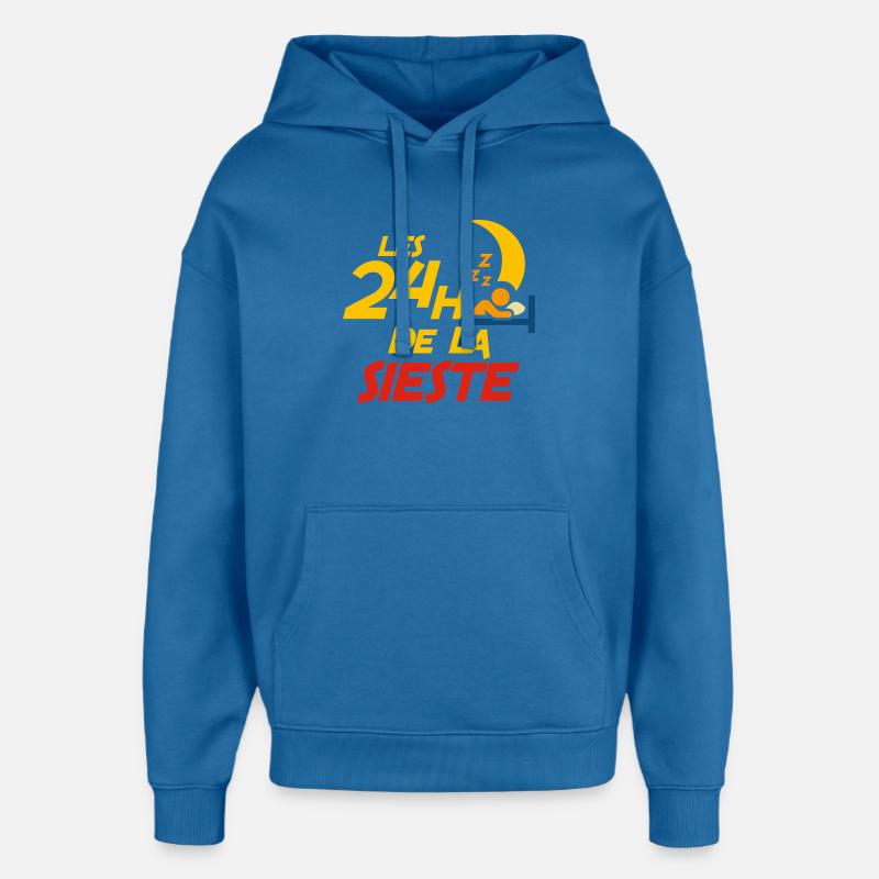 Les 24 heures de la sieste - Sweat à capuche unisexe Stanley/Stella Oversized - bleu attentif
