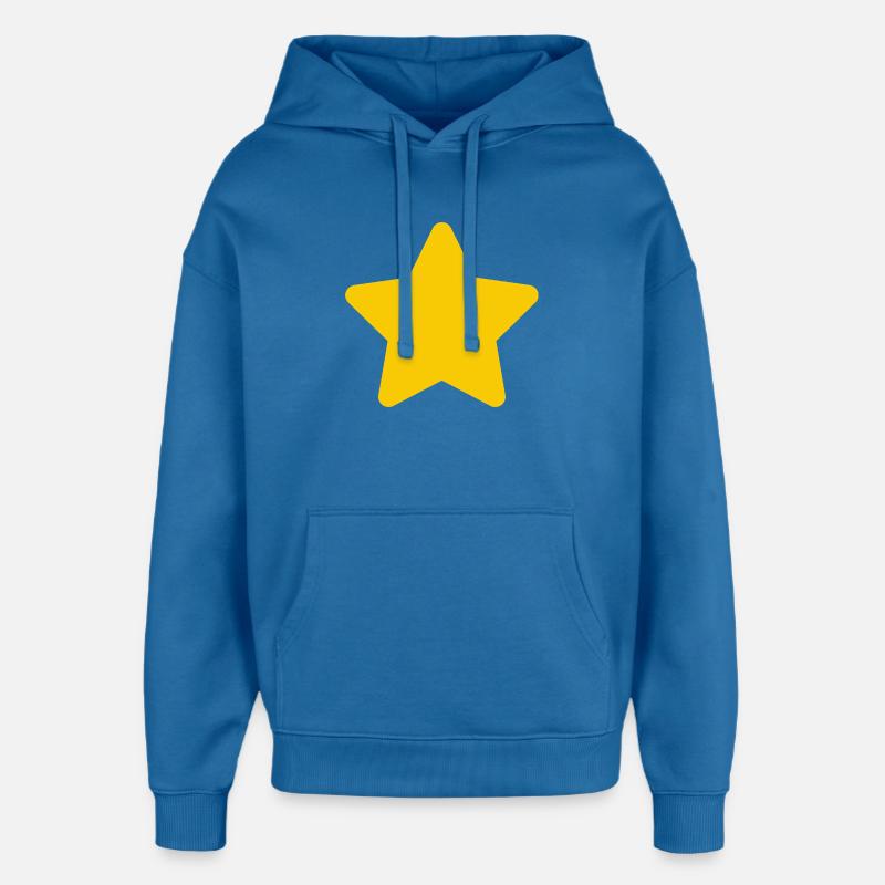 Accent étoile jaune : Simple Star - Sweat à capuche unisexe Stanley/Stella Oversized - bleu attentif