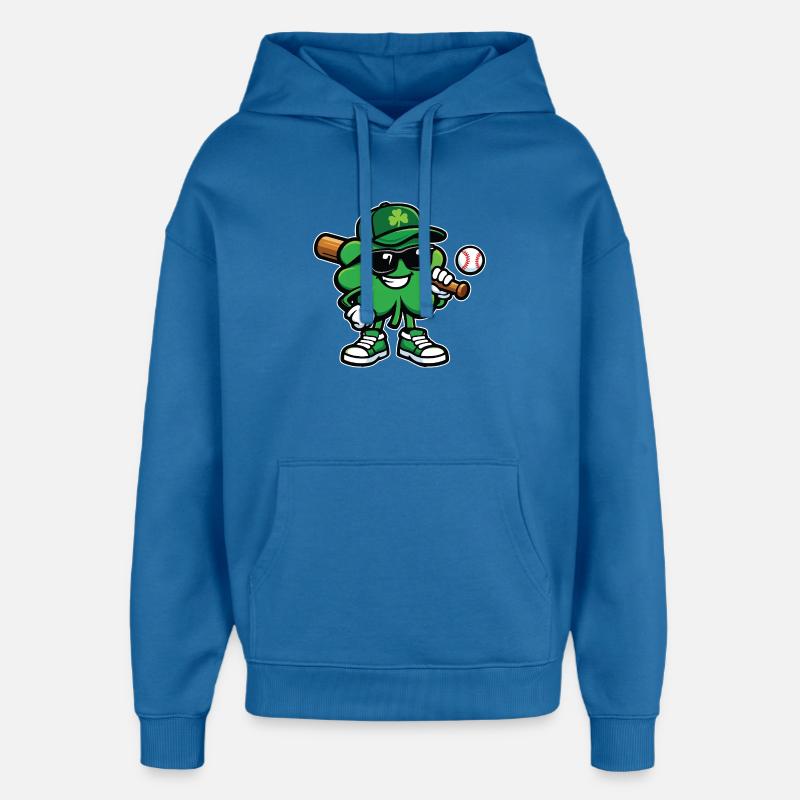 Baseball Shamrock St Patrick’s Irish - Sweat à capuche unisexe Stanley/Stella Oversized - bleu attentif