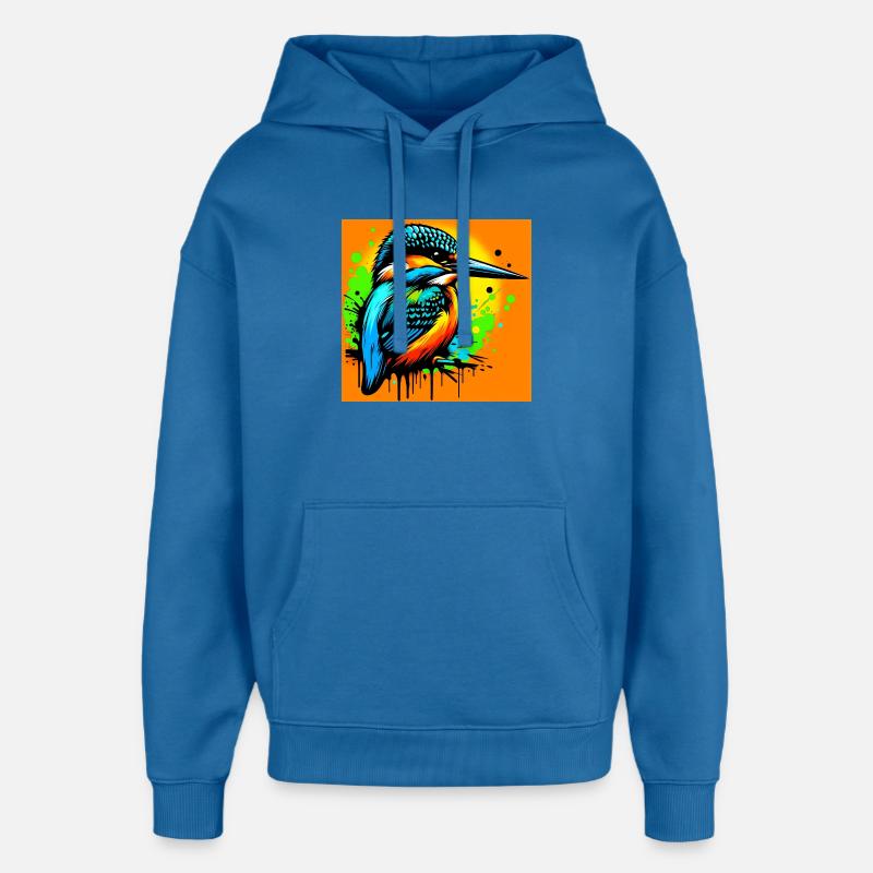martin-pêcheur - Sweat à capuche unisexe Stanley/Stella Oversized - bleu attentif