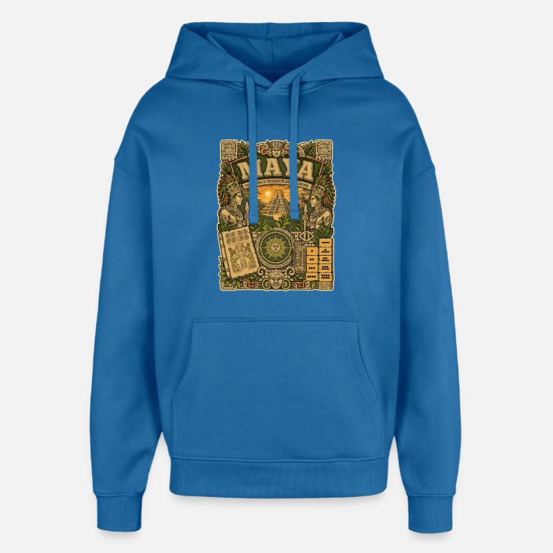 Civilisation maya - Sweat à capuche unisexe Stanley/Stella Oversized - bleu attentif