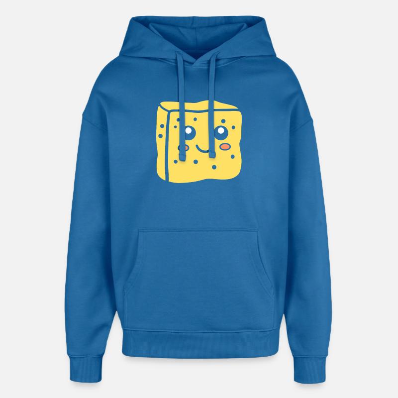 Spongeface Adorable Illustration éponge - Sweat à capuche unisexe Stanley/Stella Oversized - bleu attentif