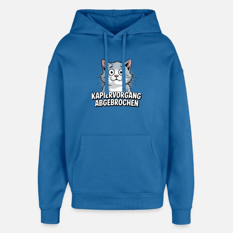 Kapiervorgang abgebrochen – Katze Comic - Oversized Unisex Hoodie von Stanley/Stella - Achtsames Blau