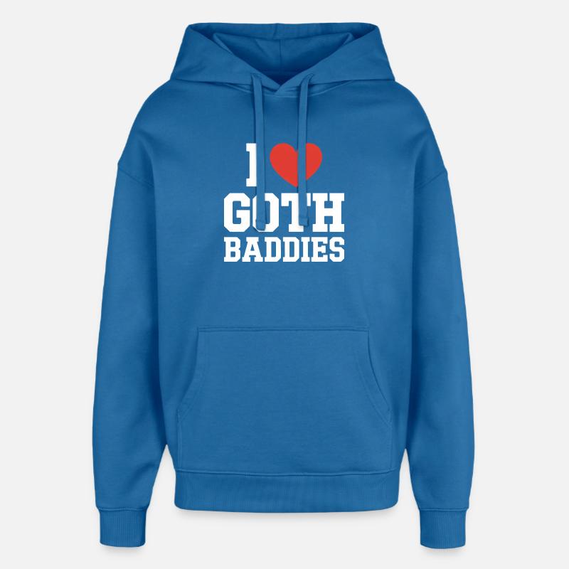 J’adore les méchants gothiques - Sweat à capuche unisexe Stanley/Stella Oversized - bleu attentif