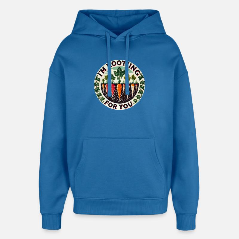 Rootin' Carrot Patch Round - Oversized Unisex Hoodie by Stanley/Stella - mindful blue