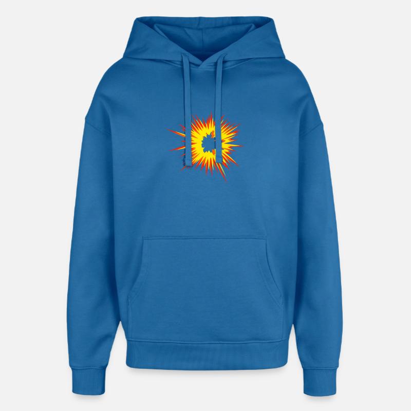 Explosion étoile flamme - Sweat à capuche unisexe Stanley/Stella Oversized - bleu attentif