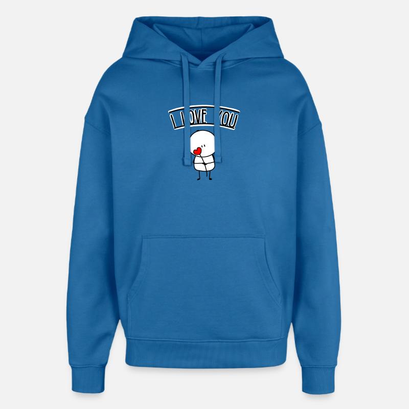 je t'aime - Sweat à capuche unisexe Stanley/Stella Oversized - bleu attentif